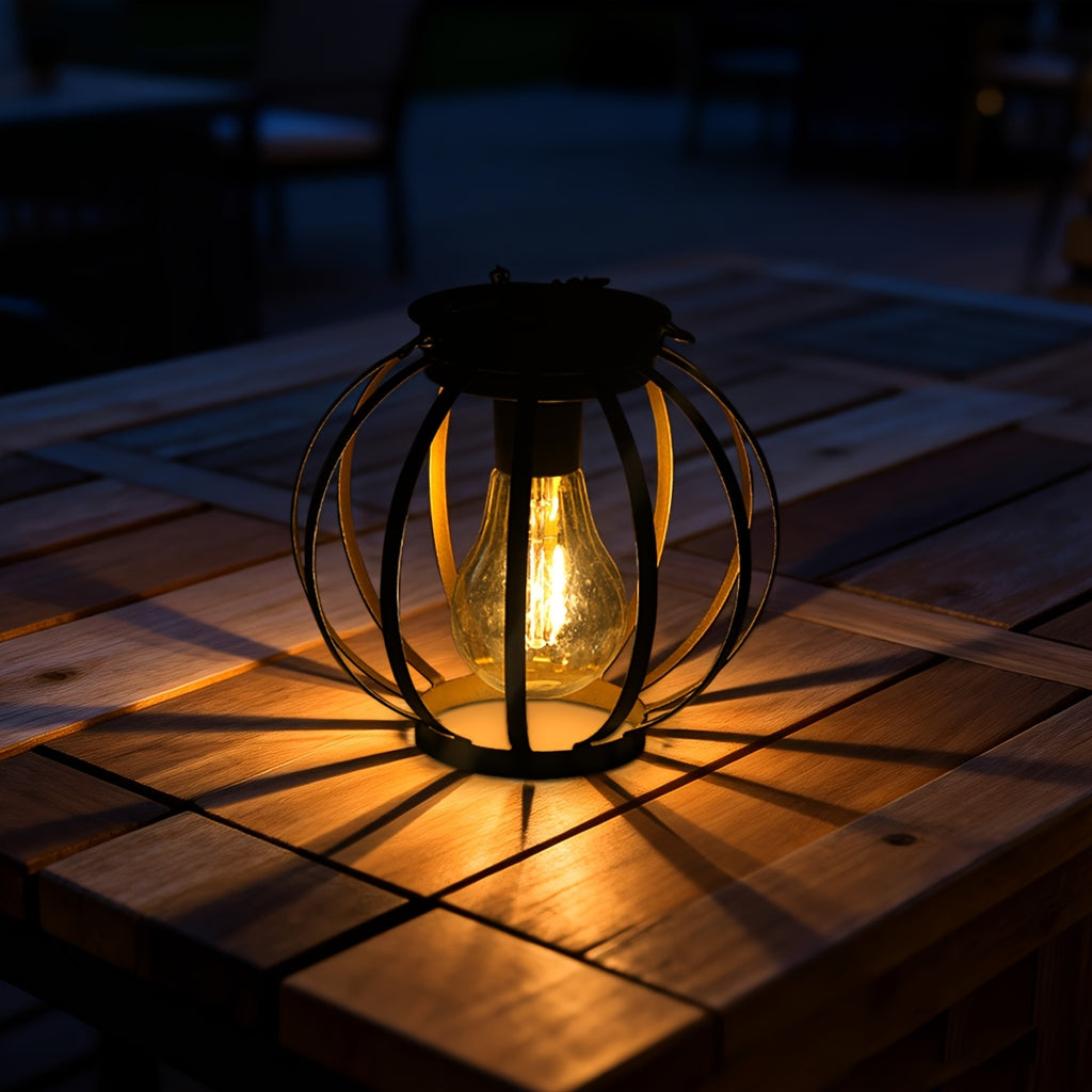 HOTU 2-Pack Outdoor Hanging Light - IP65 Metal Solar Wall Light, Modern Pumpkin Shape / Lampshade Design, Suitable for Outdoor Lighting in Garden, Patio, Porch