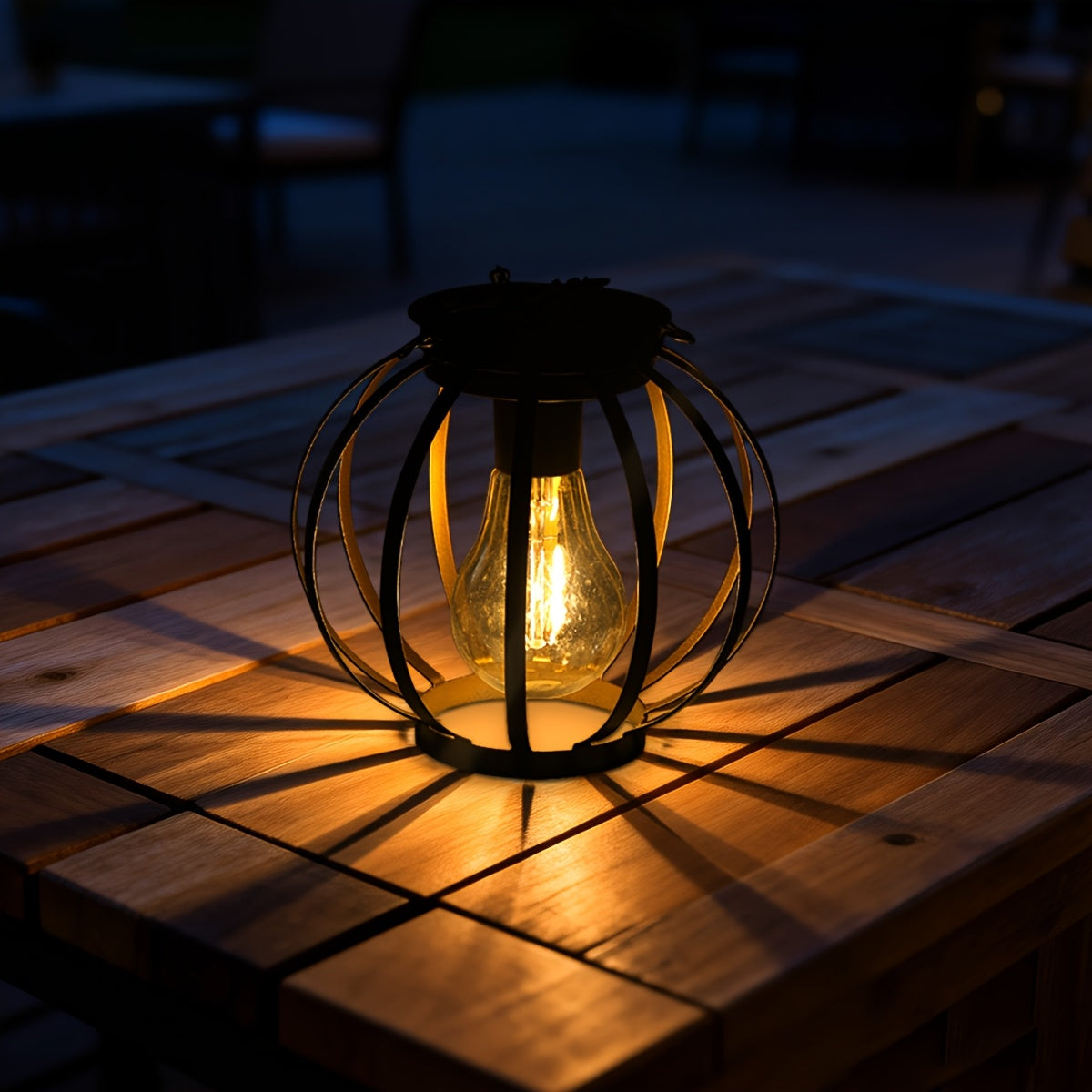 HOTU 2-Pack Outdoor Hanging Light - IP65 Metal Solar Wall Light, Modern Pumpkin Shape / Lampshade Design, Suitable for Outdoor Lighting in Garden, Patio, Porch