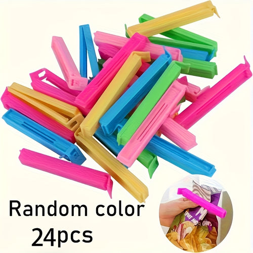 12/24 Plastic Food Bag Clips – Reusable Sealing Clips, Moisture-Proof & Dust-Proof Freshness Keeper, Kitchen Storage Box & Organization Accessories