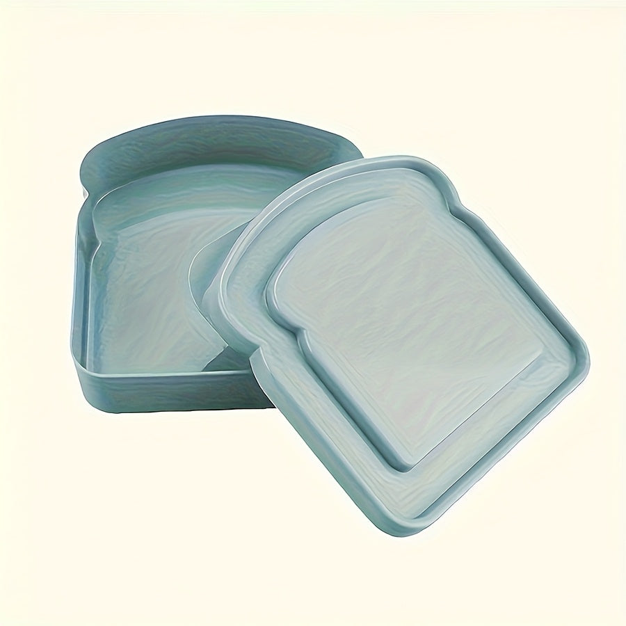 Sandwich Box, Lunch Box – Plastic Toast-Shaped Food Storage Container with Lid – Microwave & Dishwasher Safe – Perfect for Home or Adults (Colorful)