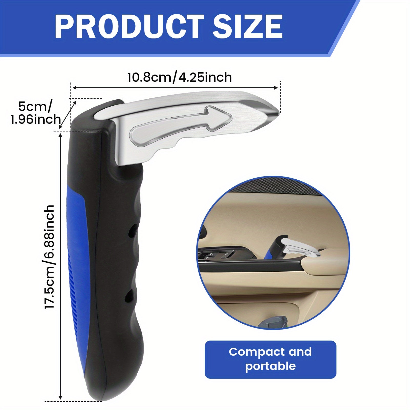 2/4-Pack Car Door Assist Handle – 2-in-1 Multifunctional Vehicle Support Grip, Window Breaker, Portable Car Grab Handle for Seniors & Vehicle Emergency Tool