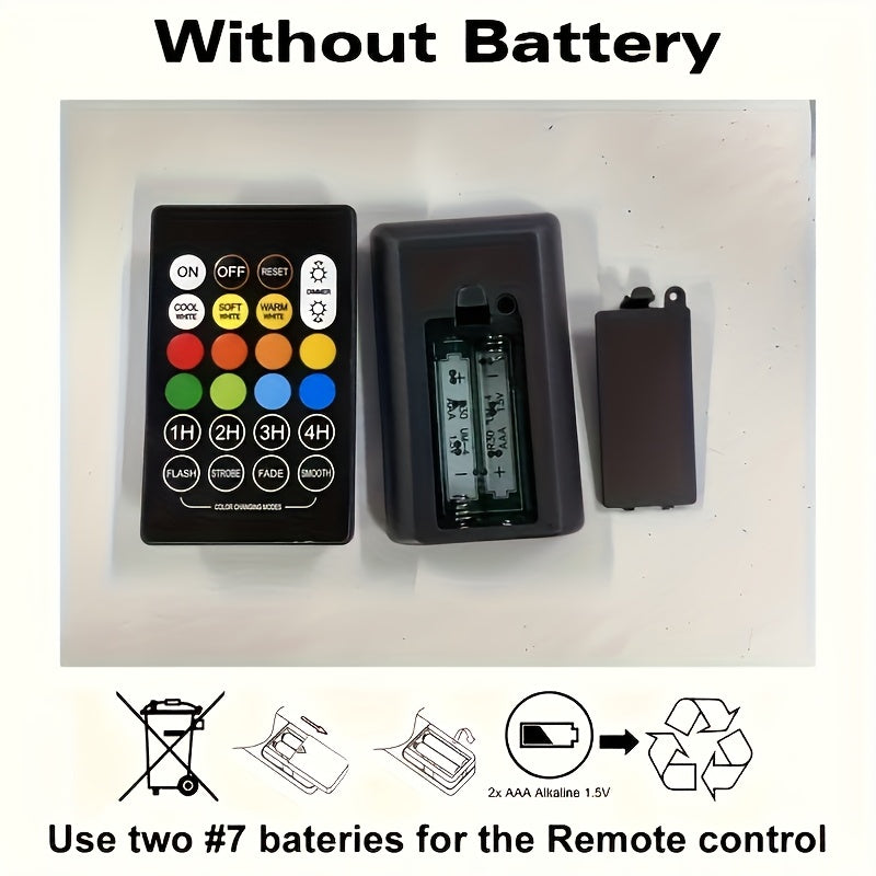 E26/E27 rechargeable remote control timer bulb, 13-color dimming portable wireless battery backup light, suitable for wall lamps and table lamps, detachable charging design, suitable for non-hardwired fixtures, with dimming function