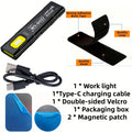 Mini LED Flashlight - USB Rechargeable, Magnetic Base, 5-Level Dimming, with Side Light & Clip, Includes Velcro & Cable, Ideal for Emergencies, Fishing, Maintenance & Emergency Light, Stylish Design, Durable Construction