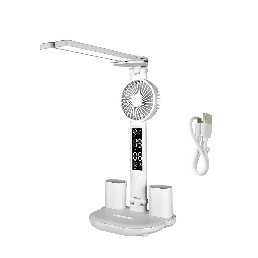 Rechargeable Desktop Ornament LED Desk Lamp, Eye-Caring Dimmable Reading Light for Student Dormitory Study Bedroom Bedside