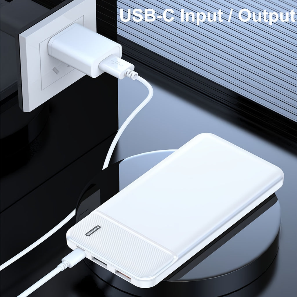Power Bank 10000mAh Portable Charger USB-C In/Out, PD 22.5W Battery Pack Back Up Phone Charger, Camping Outdoor Power Supply With 3 Outputs 2 Inputs. Gifts Choice For Men Women
