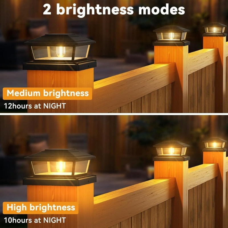 8/16/24 Pack Solar Post Cap Light, 2 Modes Auto On/Off, Suitable for Fences and Deck Courtyards, Gardens, Pathways, Compatible with 4x4 and 6x6 Wood/Vinyl Posts