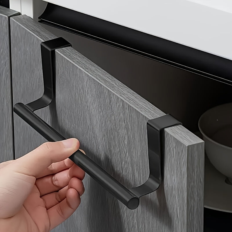 1pc Elegant 403 Stainless Steel Towel Rack - Stylish No-Drill Over-the-Door Towel Holder, Perfect for Bathroom & Kitchen Towel Storage, Durable Space-Saving Rack for Home Use - Great for Christmas, Halloween & Holidays