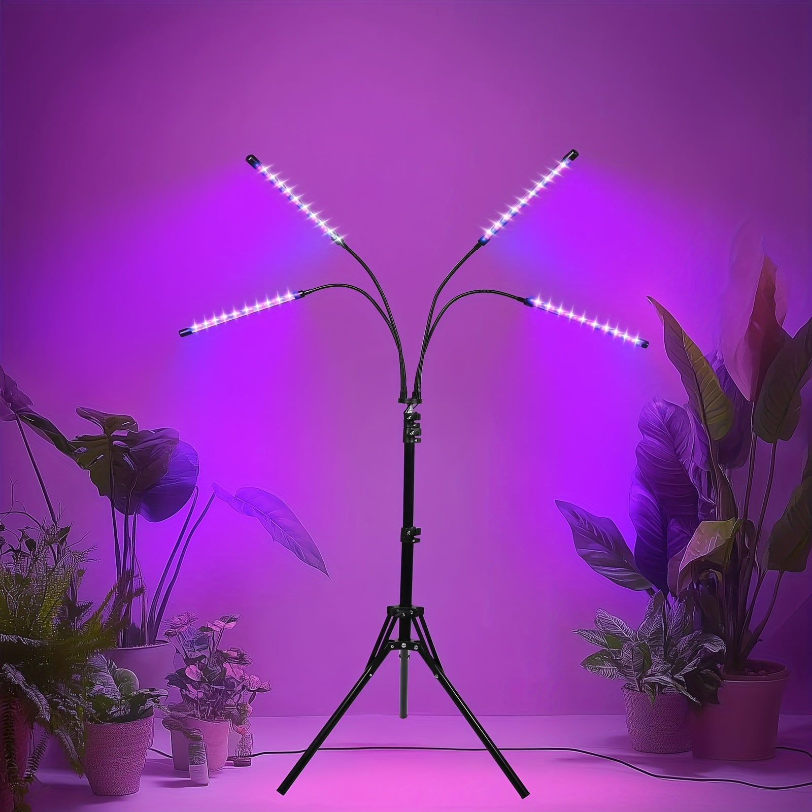 LED Plant Grow Light, Full Spectrum, Hydroponics Compatible, 4/8/12H Timer, Dimmable Brightness, Ideal for Indoor Plants in Greenhouses & Grow Boxes