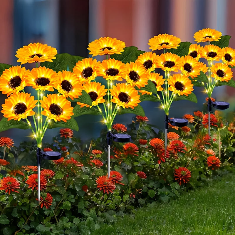 6 Pack Solar Sunflower Garden Light - Solar Flower String Light, Outdoor Solar Light for Parties, All-Season Garden Decoration, Courtyard and Lawn Decoration, Mother‘s Day, Father’s Day, Thanksgiving, Christmas, New Year Decoration