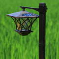 New Flagship Solar LED Street Light Decorative Light, 4-Grid Pattern Hanging Basket Light - Vintage Painted Copper Finish, Warm White Two Color Optional Light - Perfect for Gardens, Courtyards, Pathways and More