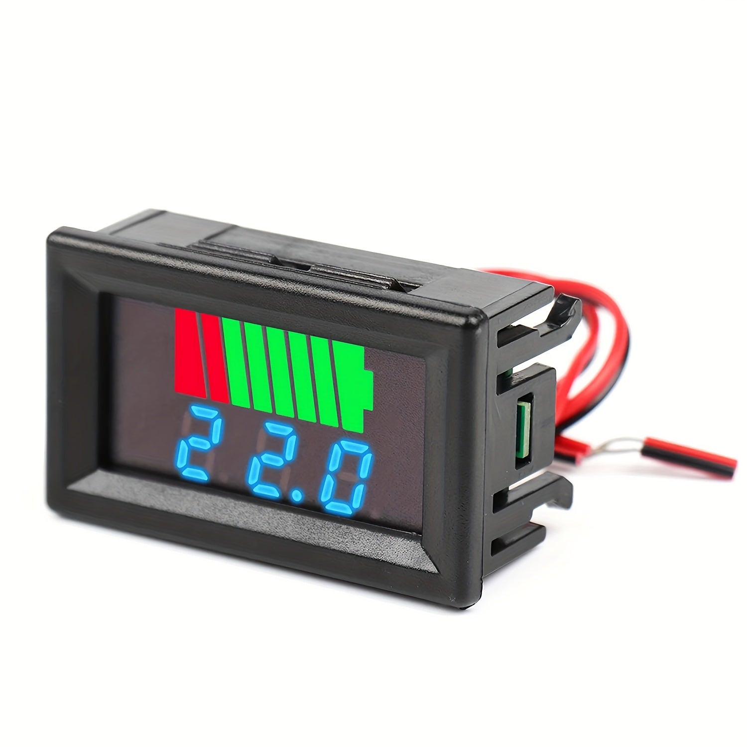 Battery Charge Level Indicator 12V 24V 36V 48V 60V 72V – Battery Capacity Tester, LED Display Voltmeter for Cars, Golf Carts, Forklifts & Electric Vehicles
