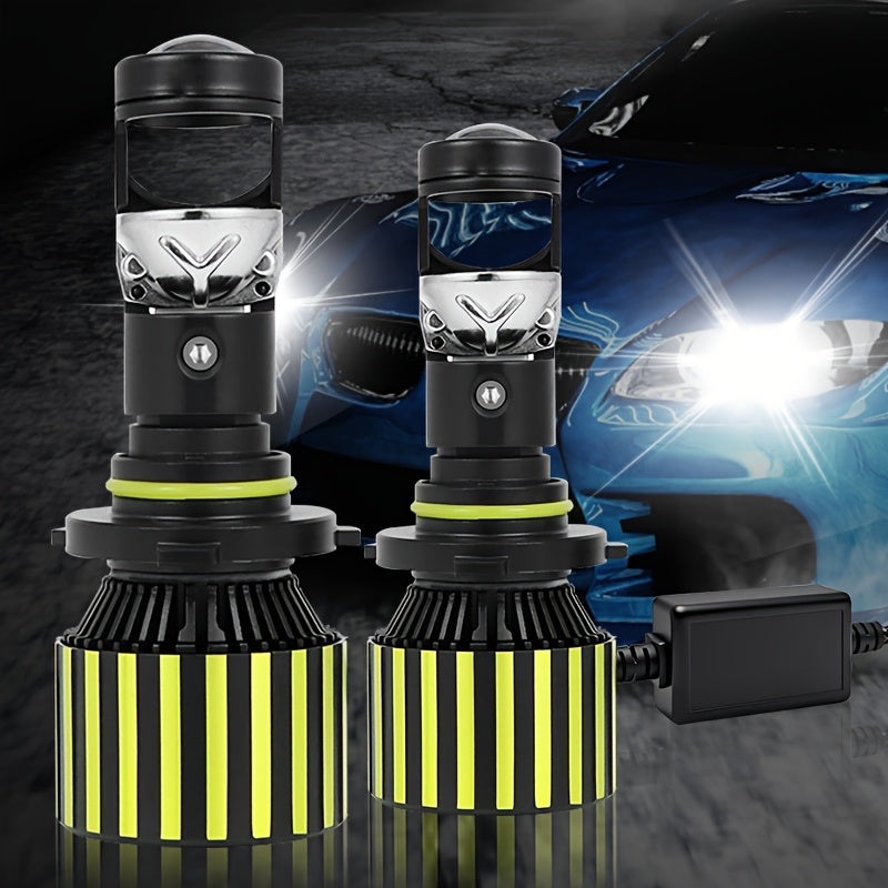 Set of 2 H7/H4/H8/H9/H11/H18/9005/HB3/9006/HB4 Hi/Lo Lighting LED Car Lights, Providing 59500 Lumens and 360W of Intense Brightness. These Plug-and-Play Canbus Headlights Feature a Projector Beam