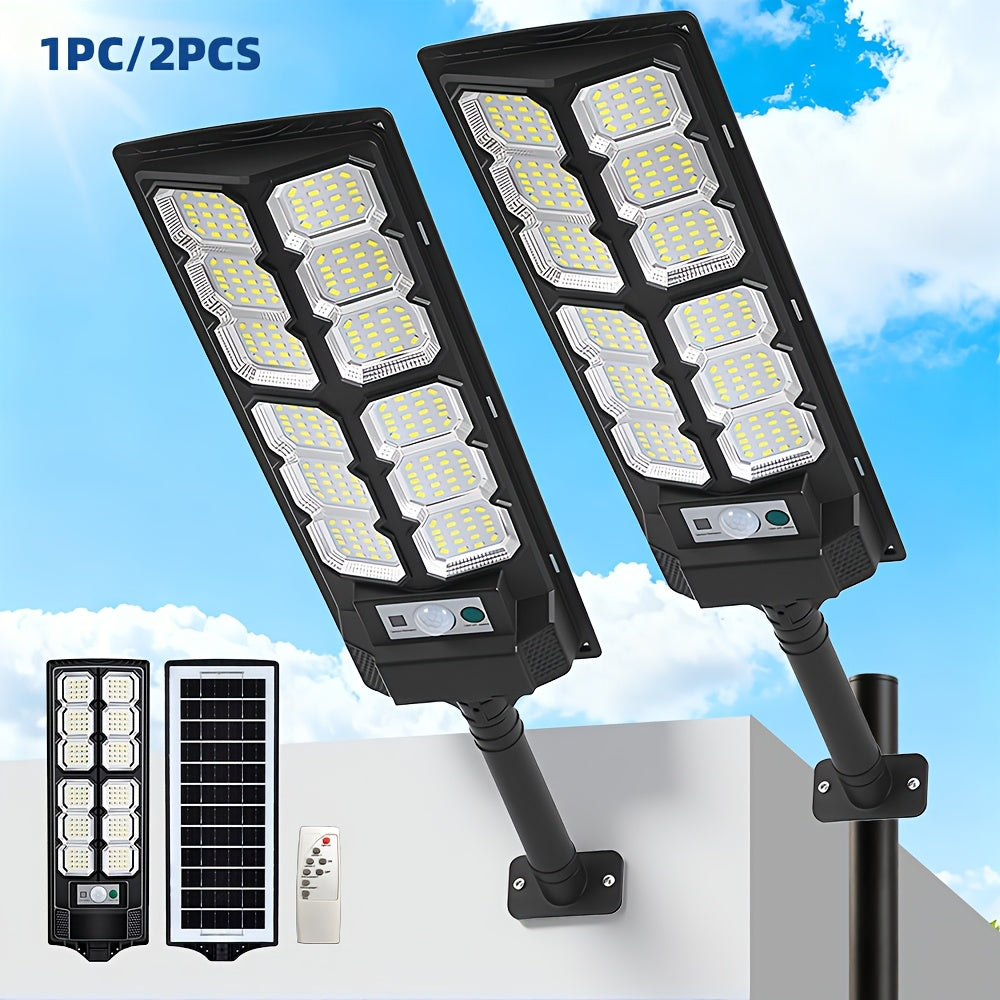 2-Piece / 1-Piece - Outdoor Solar Light, Yard Wall Light, LED Floodlight, Dusk to Dawn, with Wide-Angle Motion Sensor and Remote Control, Solar Powered Street Light - Perfect for Yard Lighting, Garden, Villa, Shop Gate, Parking Lot