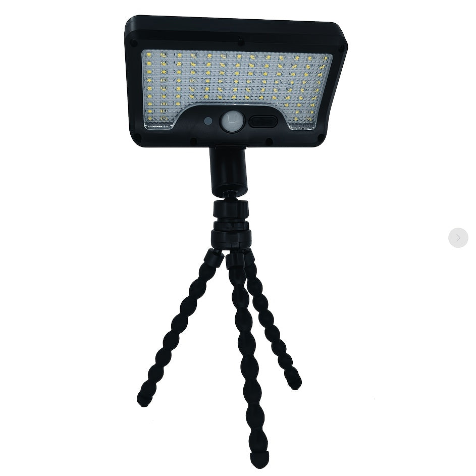 One Solar Motion Sensor Light, Solar Wall Light with Foldable Flexible Bracket, 92LED Street Light, 3 Modes Auto On/Off, Perfect for Outdoor Tree Branches, Tents, Camping, Tabletops, Walls, Streets, Garden Security Lighting, Garden Decoration