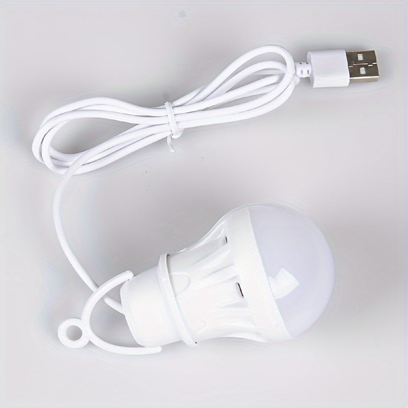 94.49-inch USB powered LED bulb with switch, portable camping light mini bulb lamp, suitable for outdoor fishing lighting, battery not included