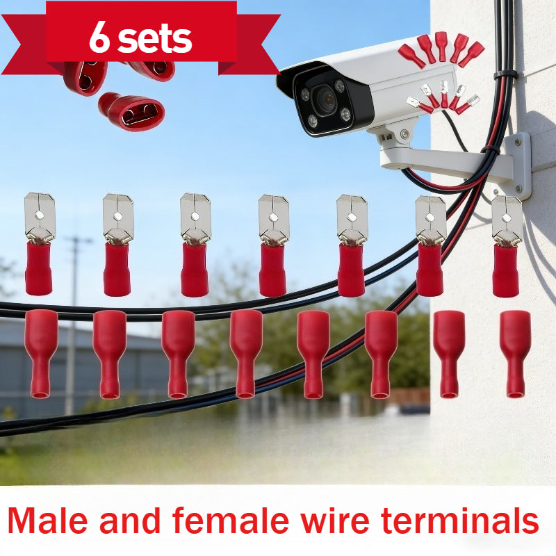 Electrical Insulated Wire Connectors, Crimp Splices, Male & Female Dual-Use Cable Terminal Crimper, for Wire and Cable, Cars, Video Adapters, Household Appliances