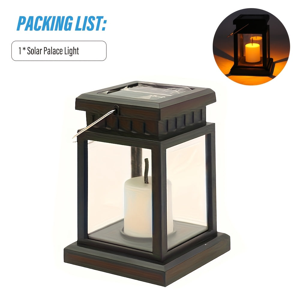 Solar Outdoor Table Lamp, LED Flickering Flameless Candle Effect, Garden Hanging Decorative Light, Perfect for Dining Table, Courtyard, Lawn and Outdoor Party Decoration