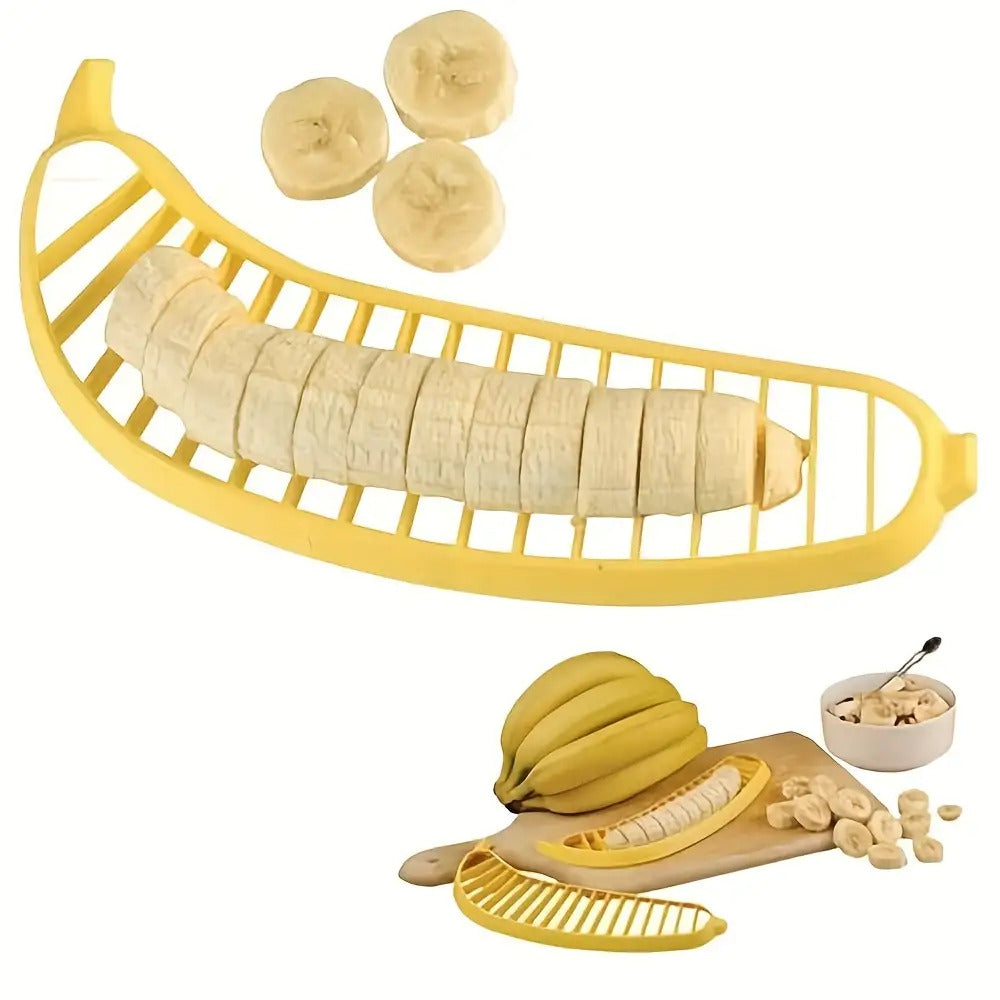 Banana Slicer, Multifunctional Fruit Cutting Tool, Banana Cutter, Fruit Separator, Fruit Salad & Platter Divider, Kitchen Accessory, Best Partner for Oktoberfest, Christmas & Halloween Festivities