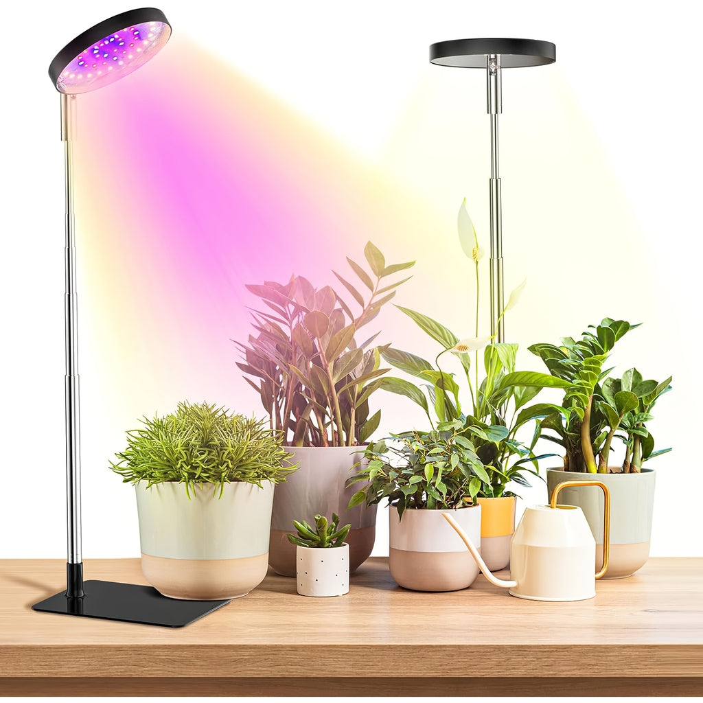 Full Spectrum Indoor Plant Grow Light, 48 LED Plant Lamp for Indoor Plants, 2 Installation Methods, 3 Optional Spectral Modes, 3/9/12H Timer, 10 Dimmable Brightness Levels