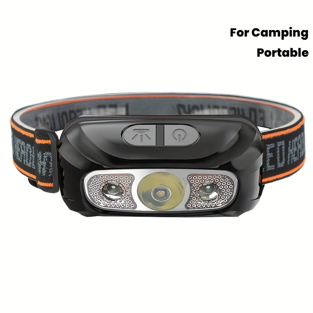 1PC Super Bright Headlamp LED Induction High Power Headlamp IP44 Protection Grade Mini USB Rechargeable Headlamp Portable Camping Searchlight