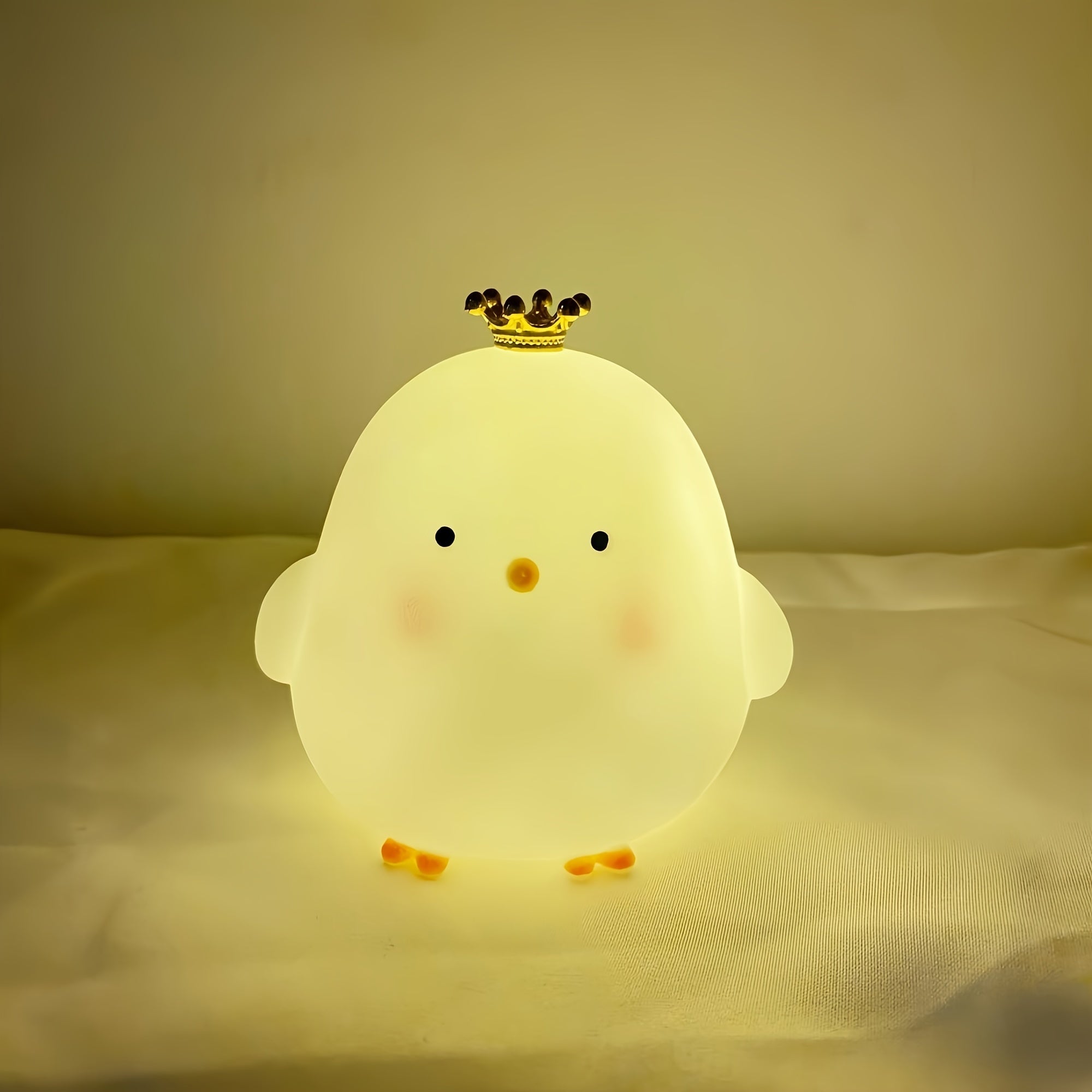 1个可爱小鸡造型LED小鸡桌灯，灯光柔和不刺眼电池供电（无插头）适合户外卧室床头书房办公室，圣诞节情人节送朋友同学同事亲人节日 生日礼物
