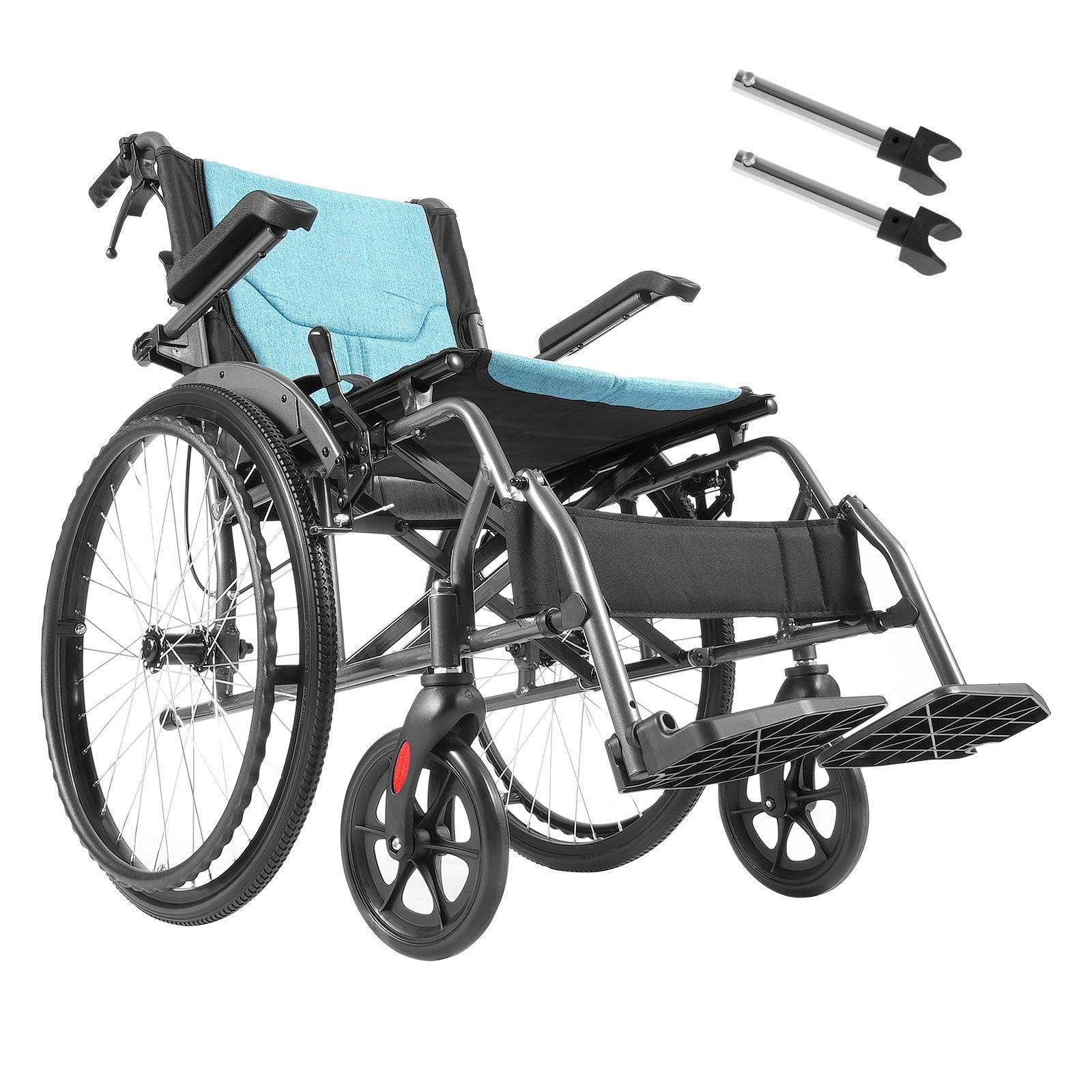 VEVOR 轮椅 铝合金 超轻型 18英寸宽座椅 250磅