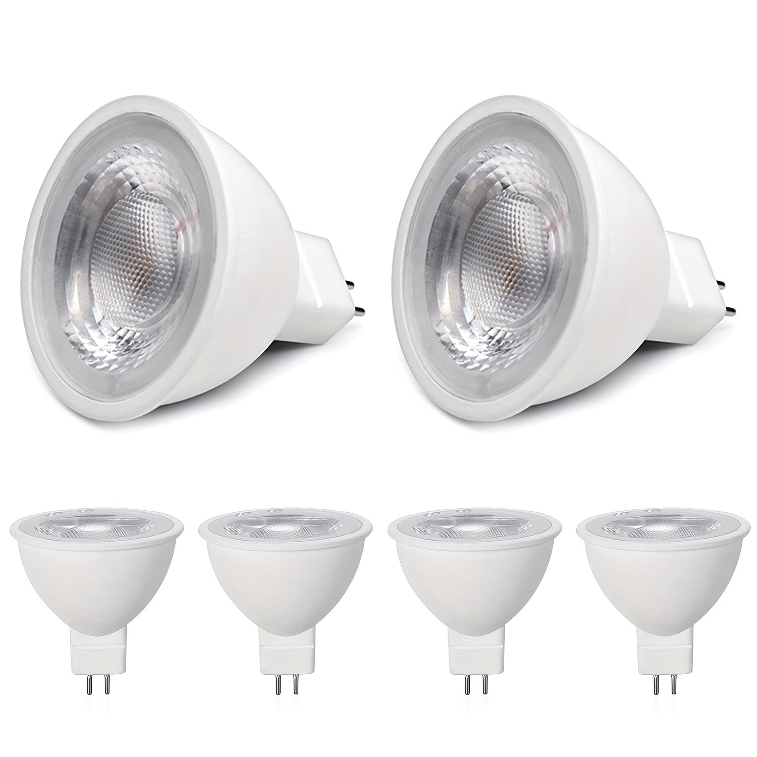 MR16 GU5.3 LED track light spotlight downlight recessed light source bulb, chandelier LED spotlight MR16 lamp cup indoor outdoor hallway AC/DC 12V GU5.3 3000K 5W two-pin base bulb, replaces 50W halogen bulb, 4/6/10-pack