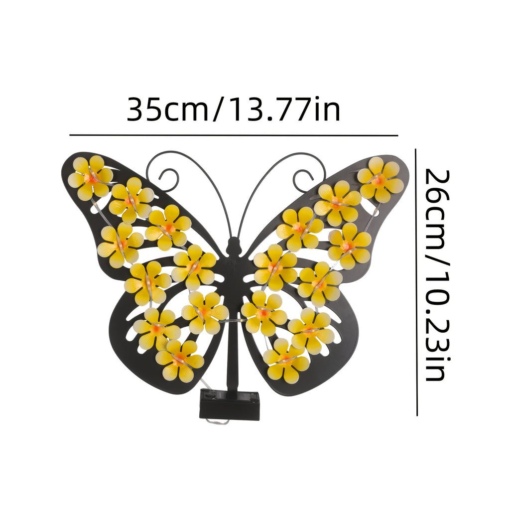 Solar Butterfly Wall Light - Vibrant Outdoor Decoration for Festivals and Gardens, Energy Saving, Illumination, Ni-MH Battery, Christmas Gift, Holiday Gift, Ambient Light for Garden and Outdoor Decor, Solar Wall Light, Perfect for Halloween & Christmas