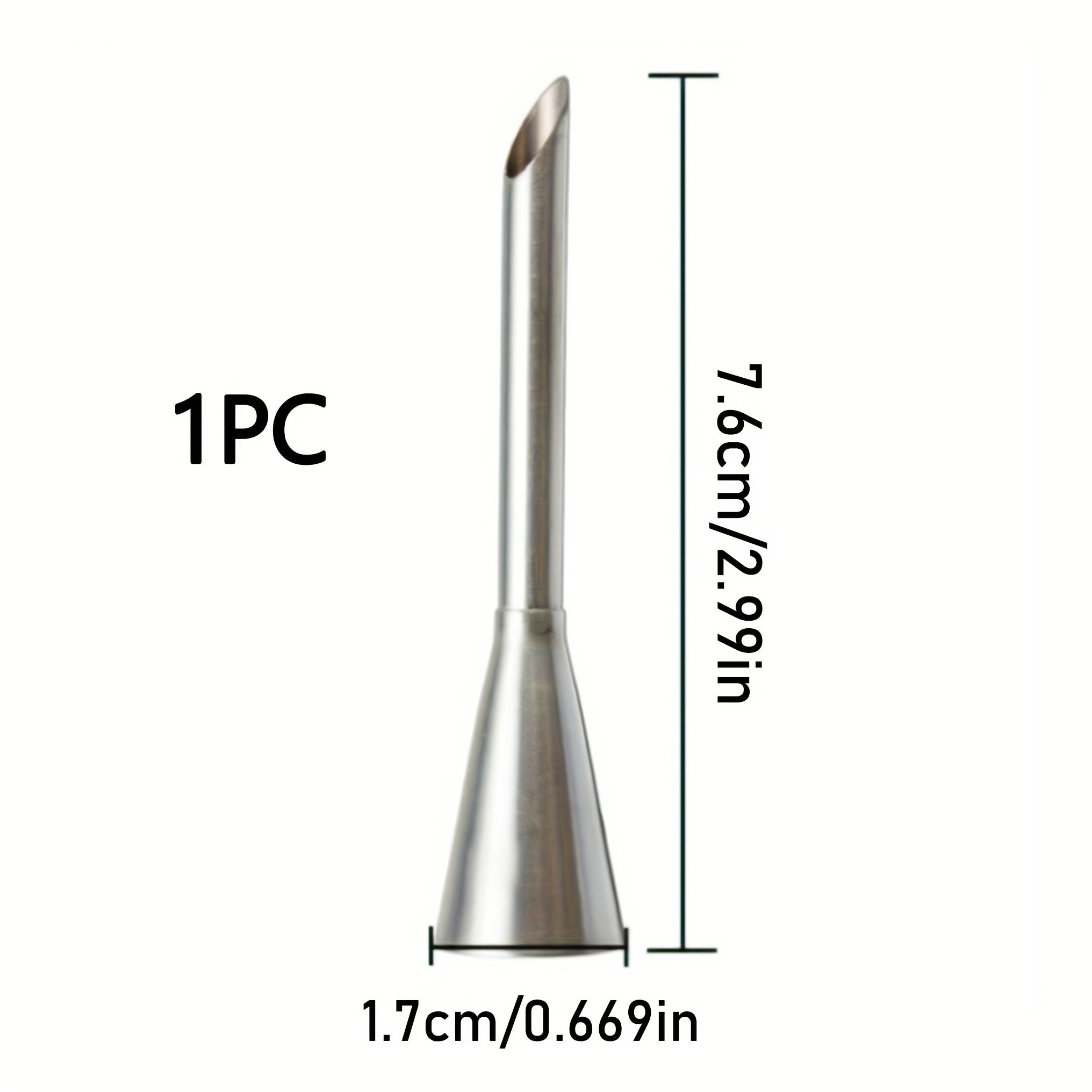 1 or 2 Pack Stainless Steel Cream Puff Nozzle – Cake & Choux Pastry Cream Decorating Tip, Filling Injector Nozzle for Cream Cakes