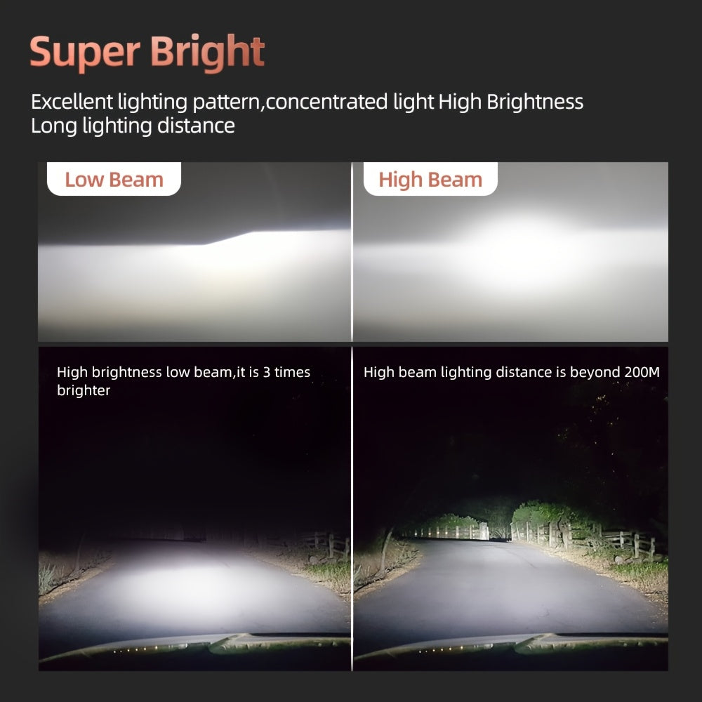 1pc KINGSOFE H4 LED Motorcycle/Car Headlight Bulb - Super Bright 30000 Lumens 6500K Cool White High/Low Beam Integrated with Cooling Fan, Plug-and-Play All-in-One Headlight, Suitable for Motorcycles, ATVs, Trucks, Scooters, Utility Vehicles