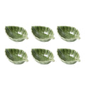4/6pcs 40ml / 1.35oz Ceramic Dip Dish – Cute Green Leaf Soy Sauce Dish – Heat-Resistant Ceramic Espresso Measure Cup – Perfect for Serving Coffee, Sauce, Honey &amp; Milk – Espresso Bar Table Décor