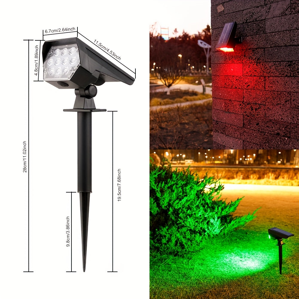 (1 piece/box) IP44 solar spotlight, outdoor ground lawn light, household outdoor landscape courtyard light, dual-purpose yard light, tree light