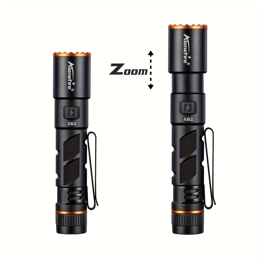 2 Pack Mini Zoom High-Brightness Pen Light, Palm-Sized LED Flashlight, Type-C USB Rechargeable Portable Night Light & Emergency Light, Pocket-Sized Magnetic Flashlight for Women's Bags, Outdoor Camping