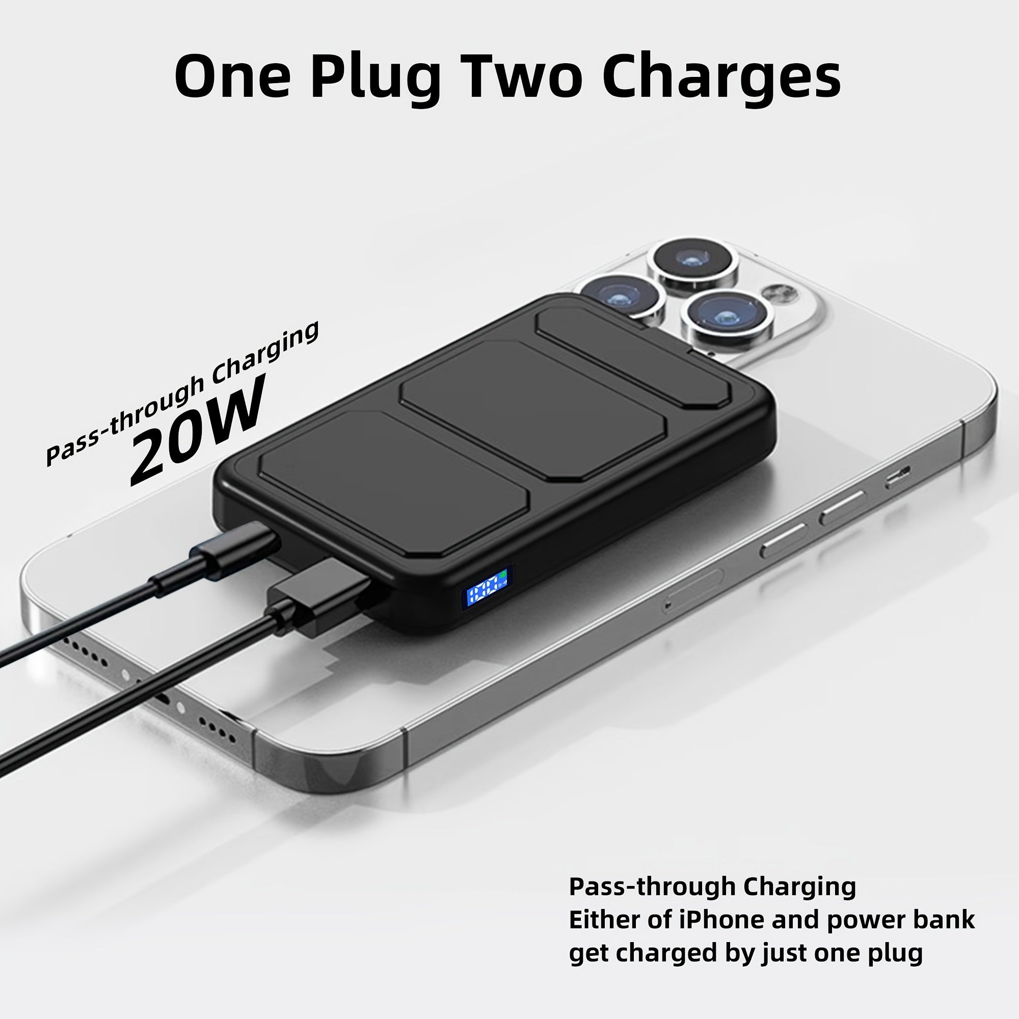 10000mAh Magnetic Stand Power Bank | Portable Ultra-Thin, 22.5W Wireless Fast Charging, USB Type-C, Universal Charger, Designed for iPhone 12-17 Series, Lithium Polymer Battery
