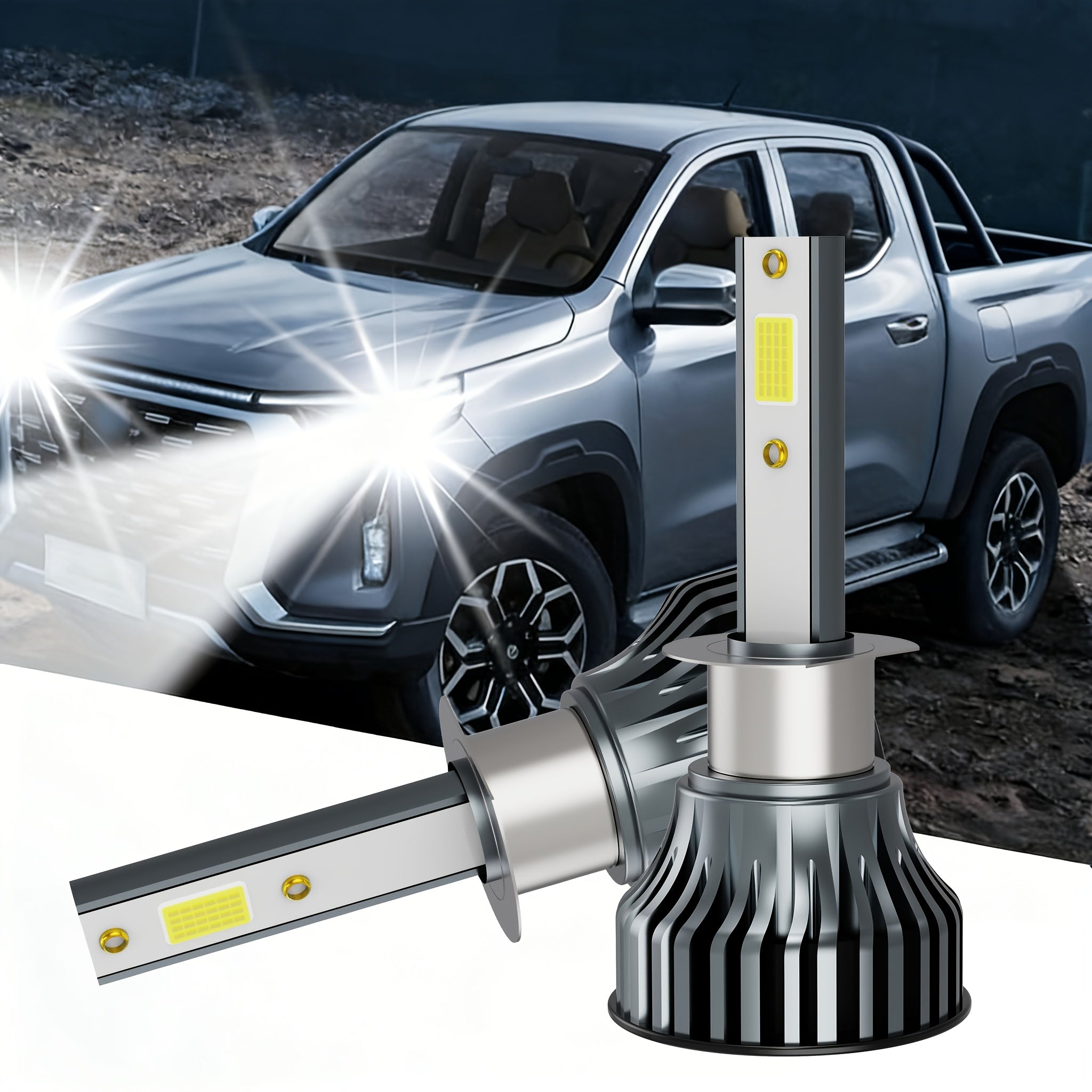 2-Pack 50000 Lumens H4 H7 H11 9005 HB3 9006 HB4 9004 9007 H13 High Power LED Car Bulbs 6500K 12V Car Light