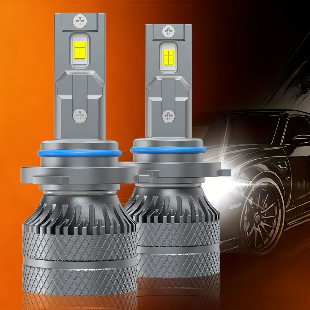 2PCS LED Car Headlights, Compatible with H1/H4/H11/H7, 9005/9006/9012 - 29800LM, 250W High/Low Beam, 6500K Cool White Light, 600% Brightness Increase, Plug-and-Play System, Built-in & External Driver, No Battery Needed
