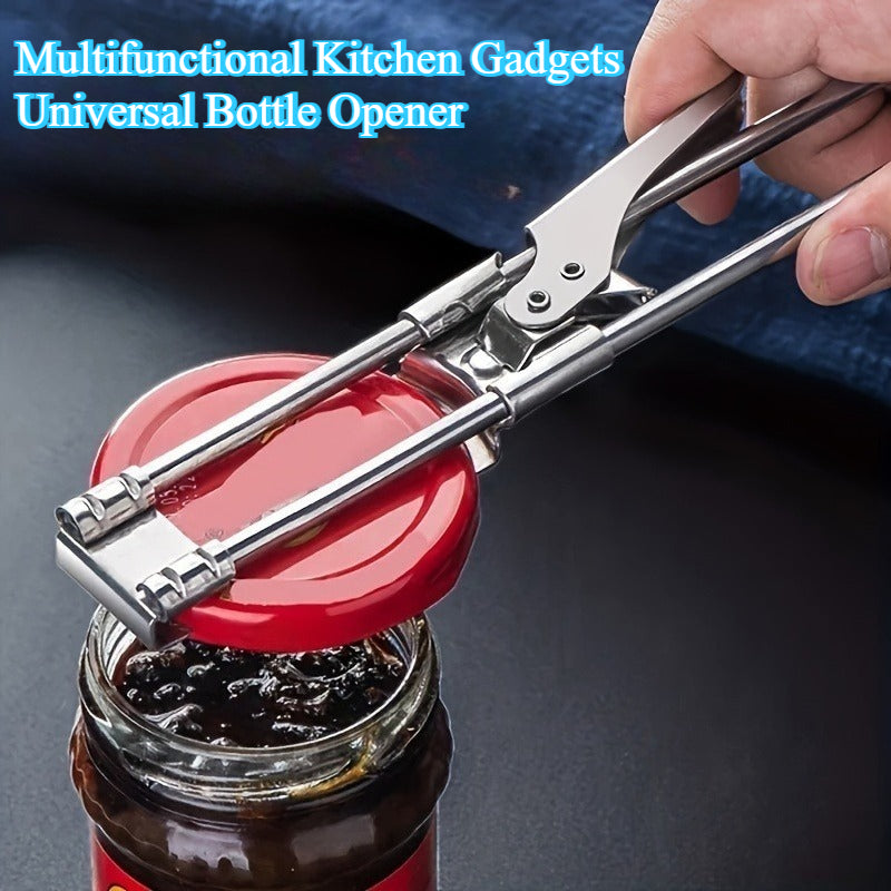 Stainless Steel Universal Opener | Ergonomic Handle & Lever Mechanism – One-Hand Can Opener, Easy-Grip Manual Kitchen Tool, No Electricity Needed, Perfect for Parties & Daily Use