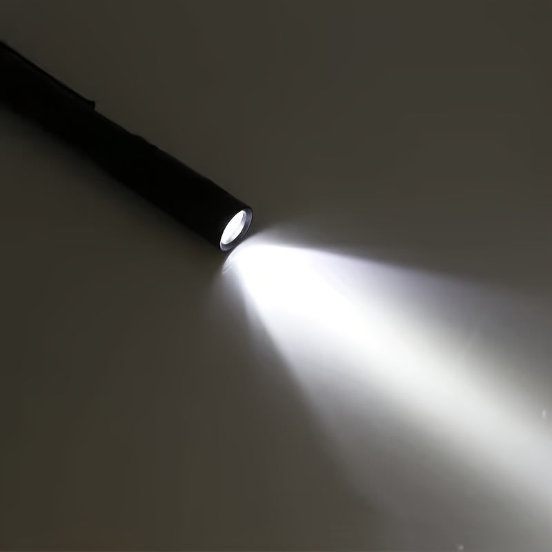 Compact Aluminum Alloy LED Flashlight Pen Style Design For Home & Outdoor Use Powered By AAA Batteries Battery Not Included