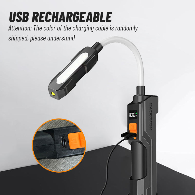 1Pc Portable LED Work Light, USB Rechargeable Flashlight with Magnetic Base, 360° Rotatable & Foldable Head, COB LED Lighting, Ideal for Camping Repair and Emergency Night Lighting