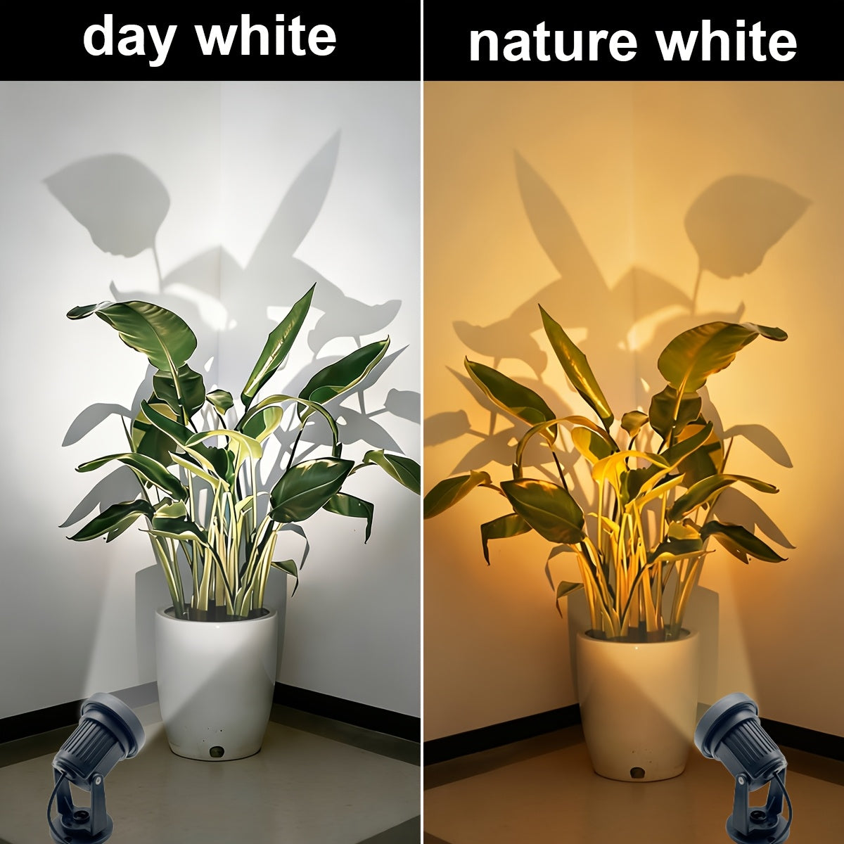 LED spotlight, indoor plant spotlight, multifunctional portable white/warm light spotlight, wall-mounted decorative light, with 59.06-inch power cord and switch, suitable for exhibitions, billboards and artwork display lighting