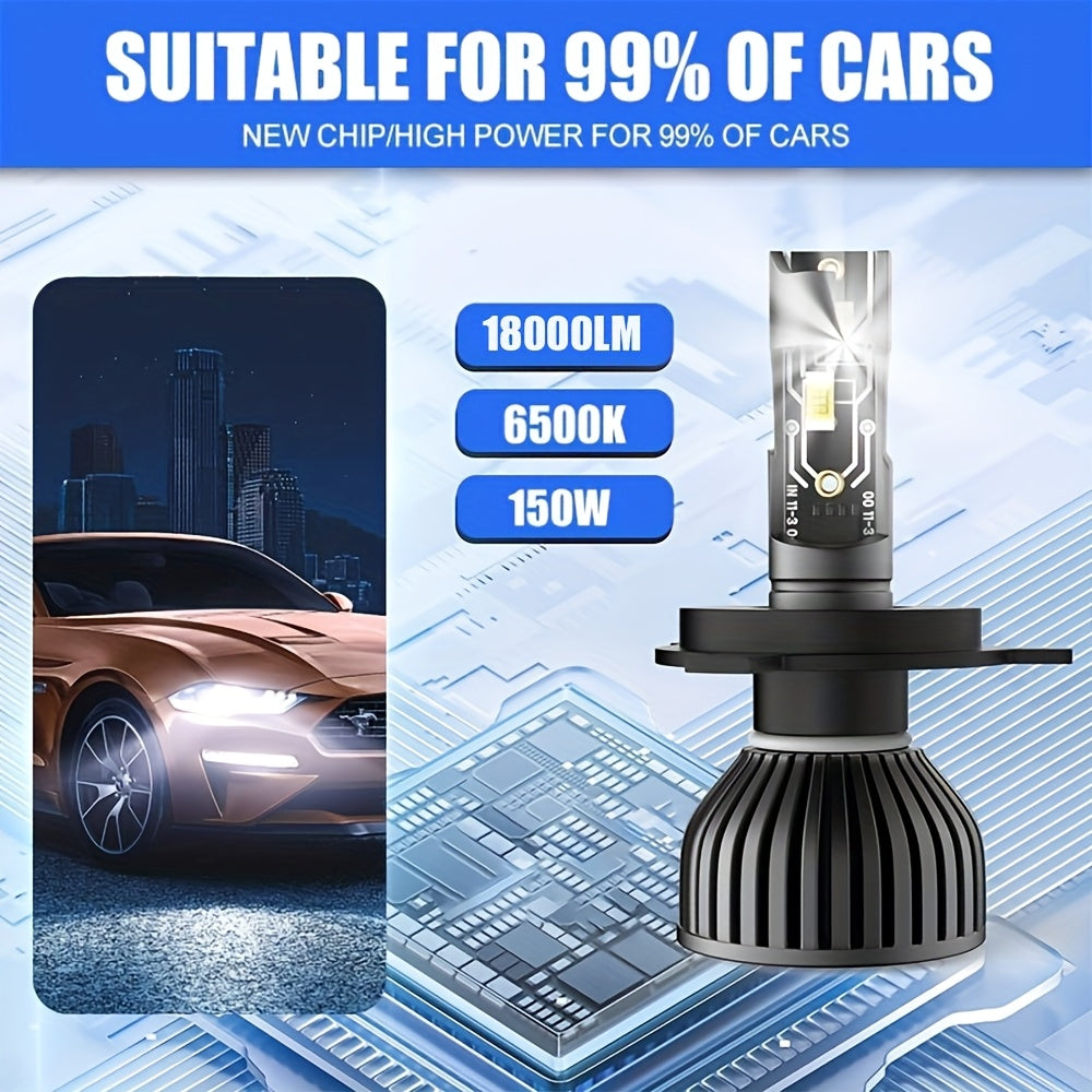 2-Pack H11 H4 H7 H1 LED Light Kit, Fog Light Kit, 6500K White Light, Air-Cooled Heat Dissipation, Easy Installation, 600% Brightness