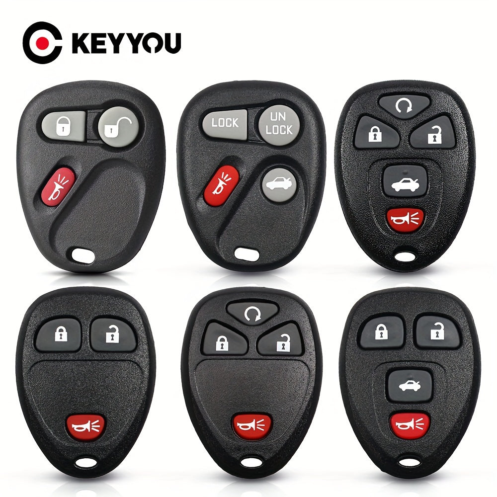 KEYYOU Replacement Key Shell – Compatible with Chevrolet, Buick, GM, Chevy Spark, Chevy Traverse & Buick Rendezvous (2006-2011), Includes Blank Key Case