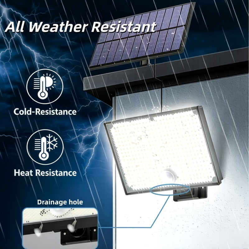1 Pack 400 LED Outdoor Solar Light, Courtyard Wall Light with Sensor, Solar Street Light, IP65 Protection Rating, Automatic Dusk-to-Dawn Illumination, Perfect for Home Garden Pathway Lighting, No Wiring Needed, Energy Saving & Eco-Friendly
