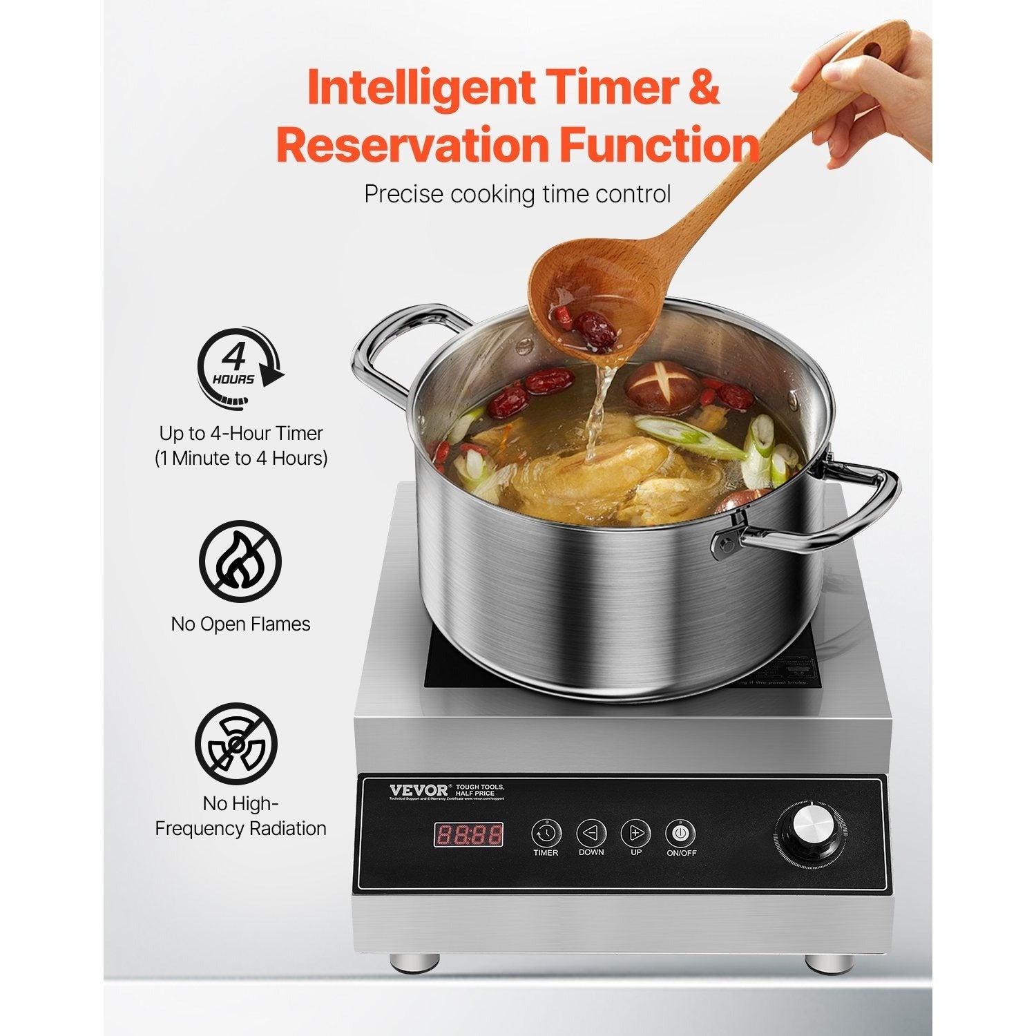 VEVOR Portable Commercial Induction Stove 5000W Countertop Stove Hot Plate