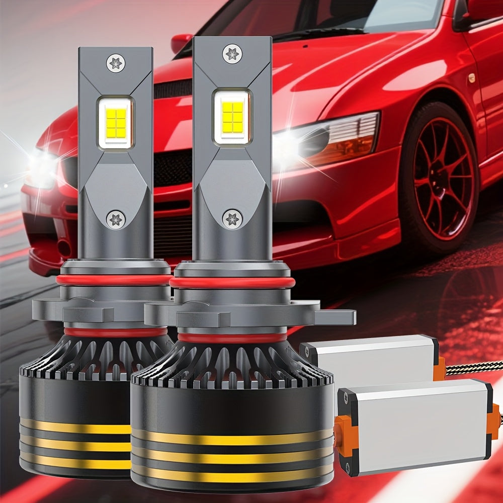2PCS LED Motor Vehicle Headlight Bulbs, H7-QF009 H4/9005/H1/H4/9003/HB2/H11/9006/H1/9012, 3570 Chip, 800% Brightness, Easy Installation for Various Vehicles, with External Driver Canbus Plug-and-Play