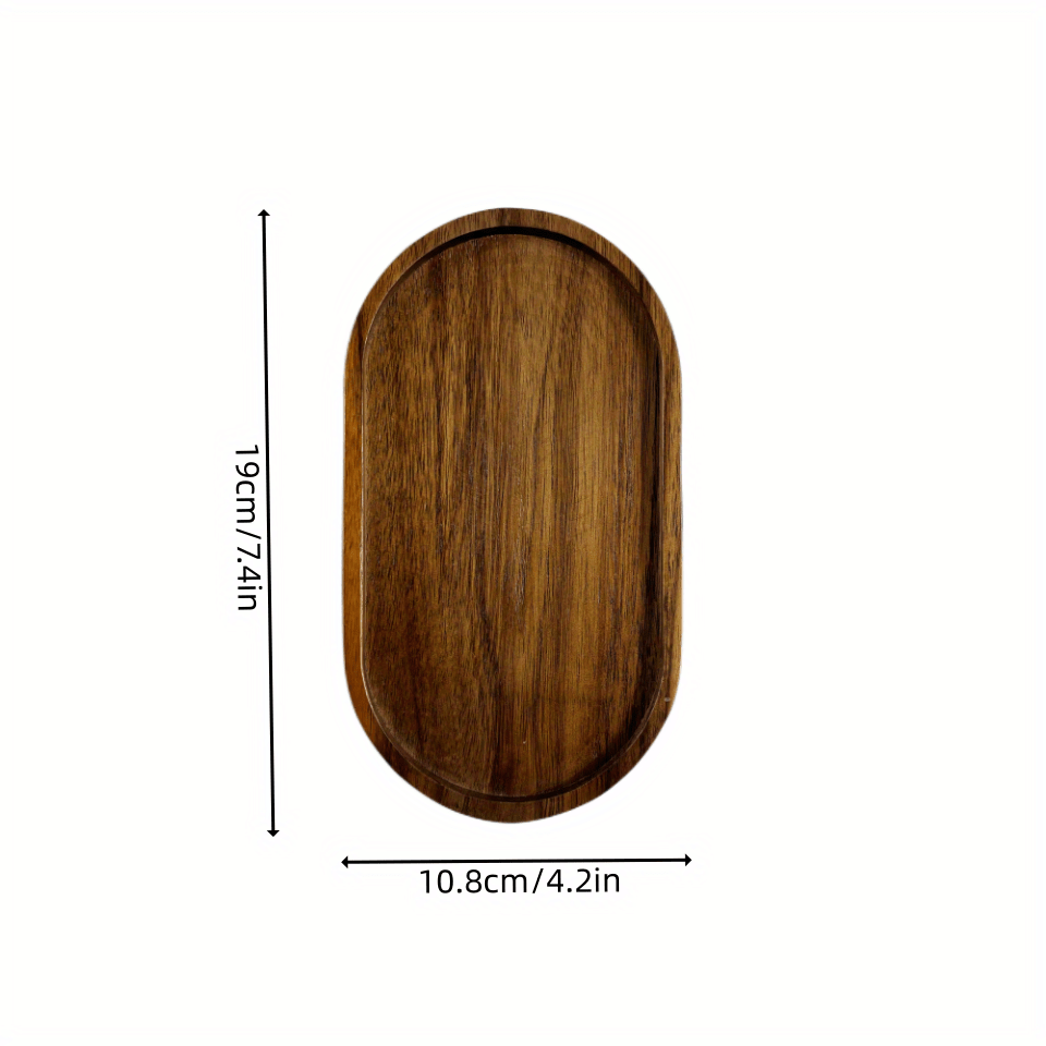 Rustic Acacia Wood Tray, Oval Wooden Platter, Shallow Serving Plate for Charcuterie Cheese Bread Fruit Vegetable Dip, Housewarming Gift, Christmas Halloween Decorative Tray