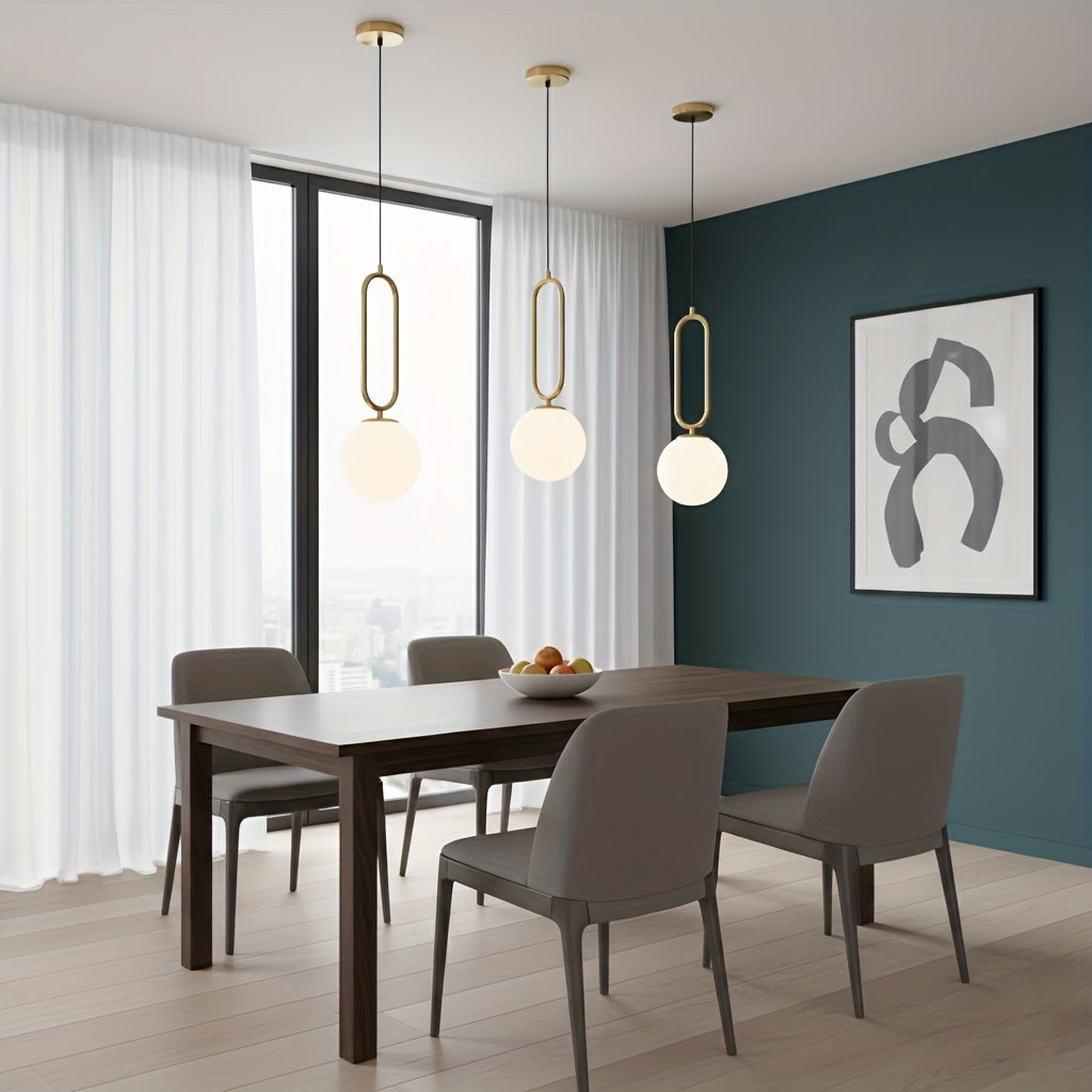 Nordic simple E27 base rotomolded round ball creative bedroom bedside pendant light, dining room and living room decoration