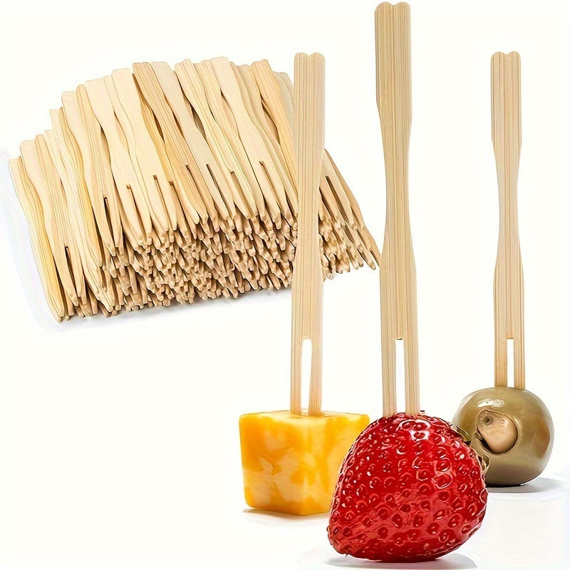 100/200/400 Pack – Fruit Forks, 3.5-Inch Disposable Mini Forks – Perfect for Cocktail Parties & Appetizers – Great for Christmas, Halloween, New Year