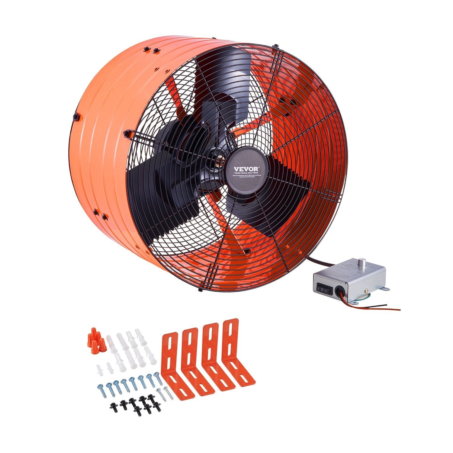 VEVOR 15"/16" Gable Mount Fan, 1300 CFM / 2940 CFM, Adjustable Thermostat Roof Exhaust Fan
