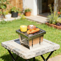 Outdoor Patio Pocket Stove, Yard BBQ Enclosure Stove for Tea Boiling, Portable Foldable Stainless Steel Grill for Outdoor Multi-Person Gatherings